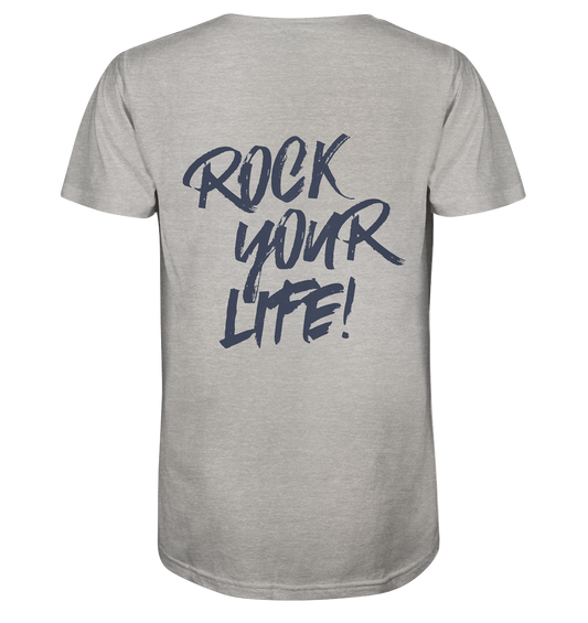 ROCK YOUR LIFE! - Organic Shirt (meliert)